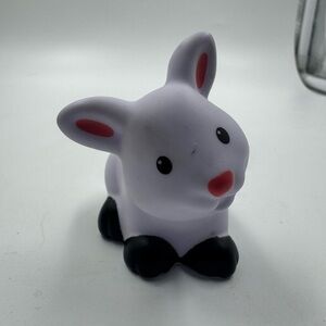 Fisher Price Little People Farm Barn Rabbit Easter Bunny White W/Black Feet 2014